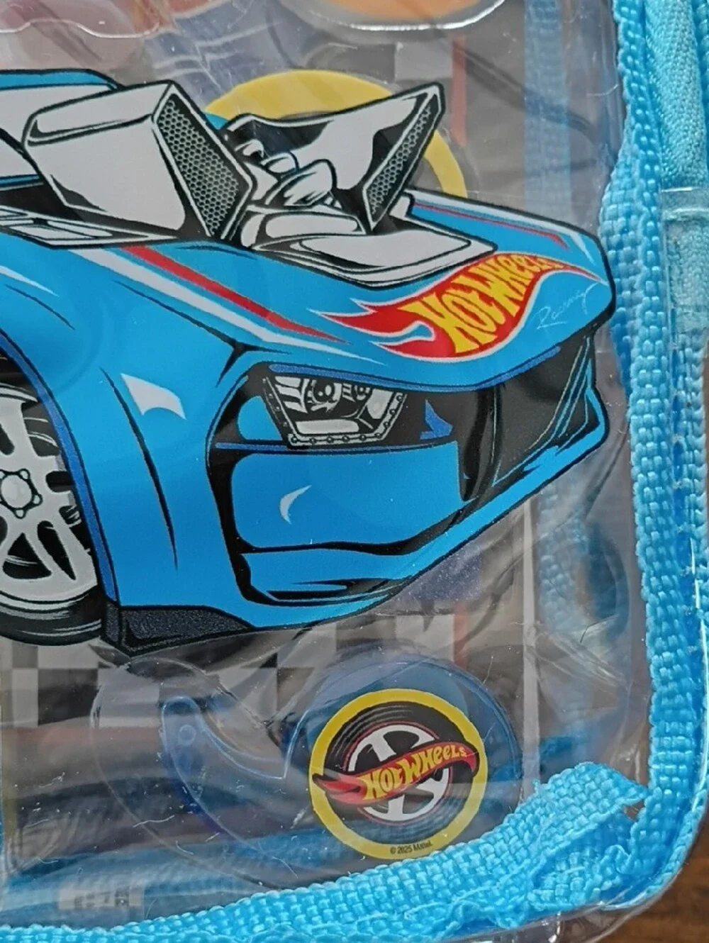 Hot Wheels Clear Toy Pouch with Blue Car Graphic